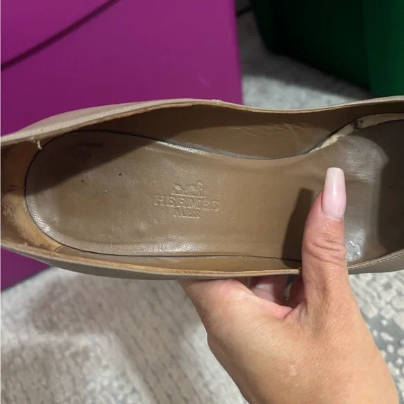 Hermes heels with buckle tan women’s - Picture 5 of 6